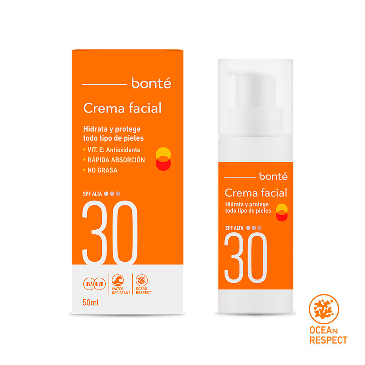 Crema solar facial bonté